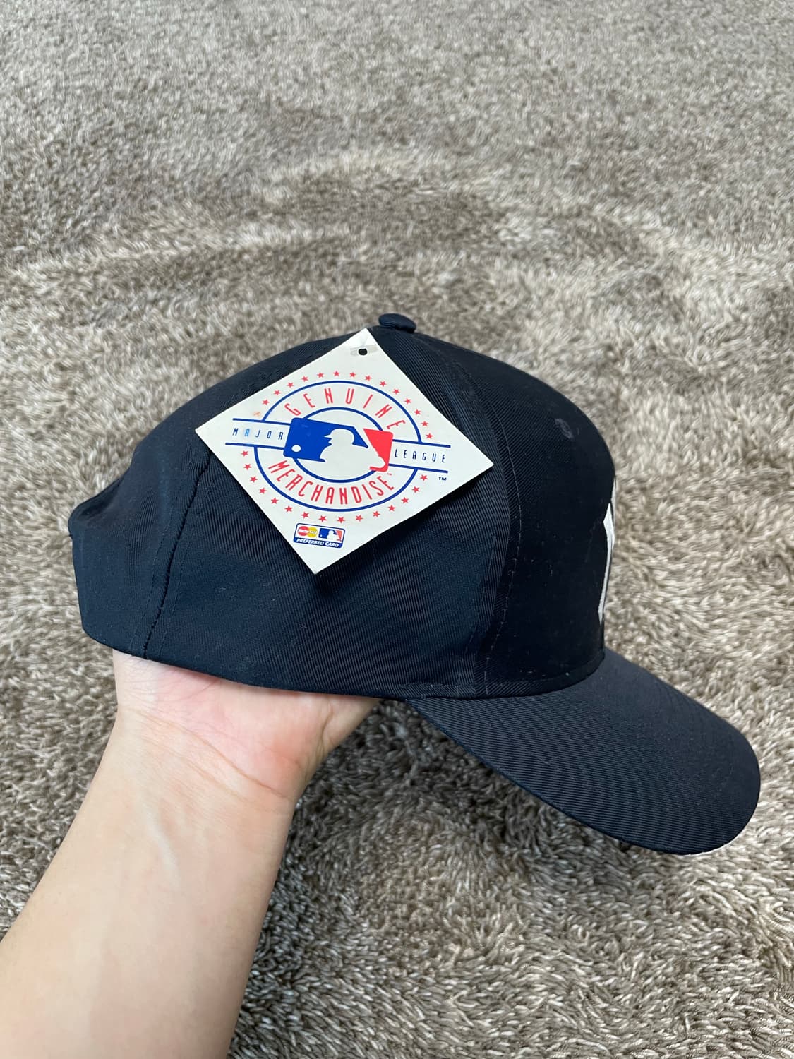 90s yankees cap 로고 어슬레틱 양키즈 캡 데드스탁 상품이미지3