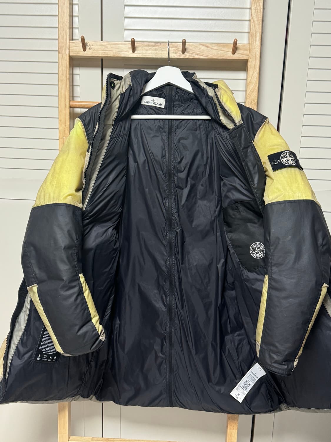 스톤아일랜드 레진 T shell 쉘 아이스자켓 패딩 화이트 와펜 상품이미지5