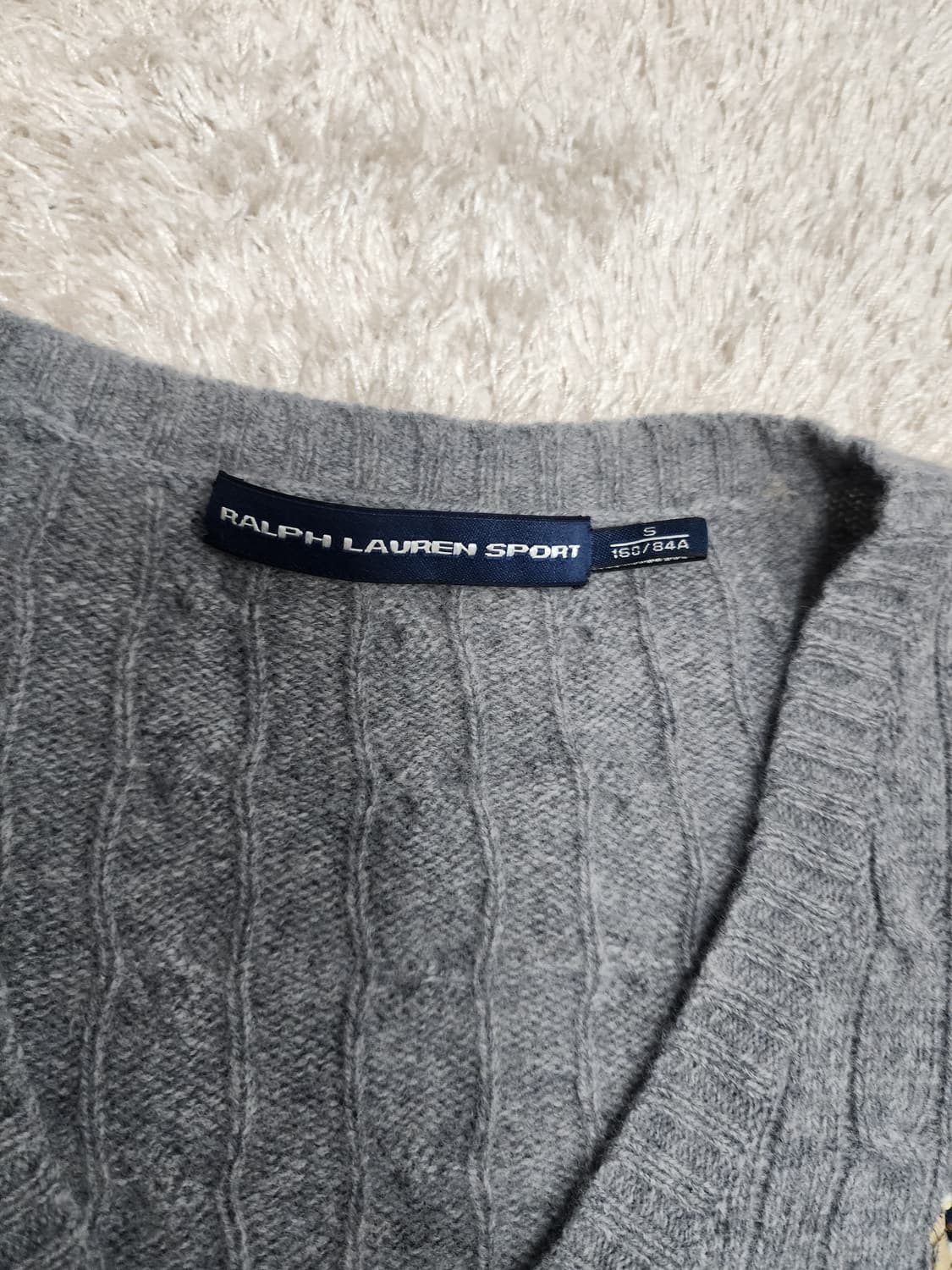 랄프로렌 스포츠 여성 v넥 울 니트 그레이 s (폴로) 상품이미지3