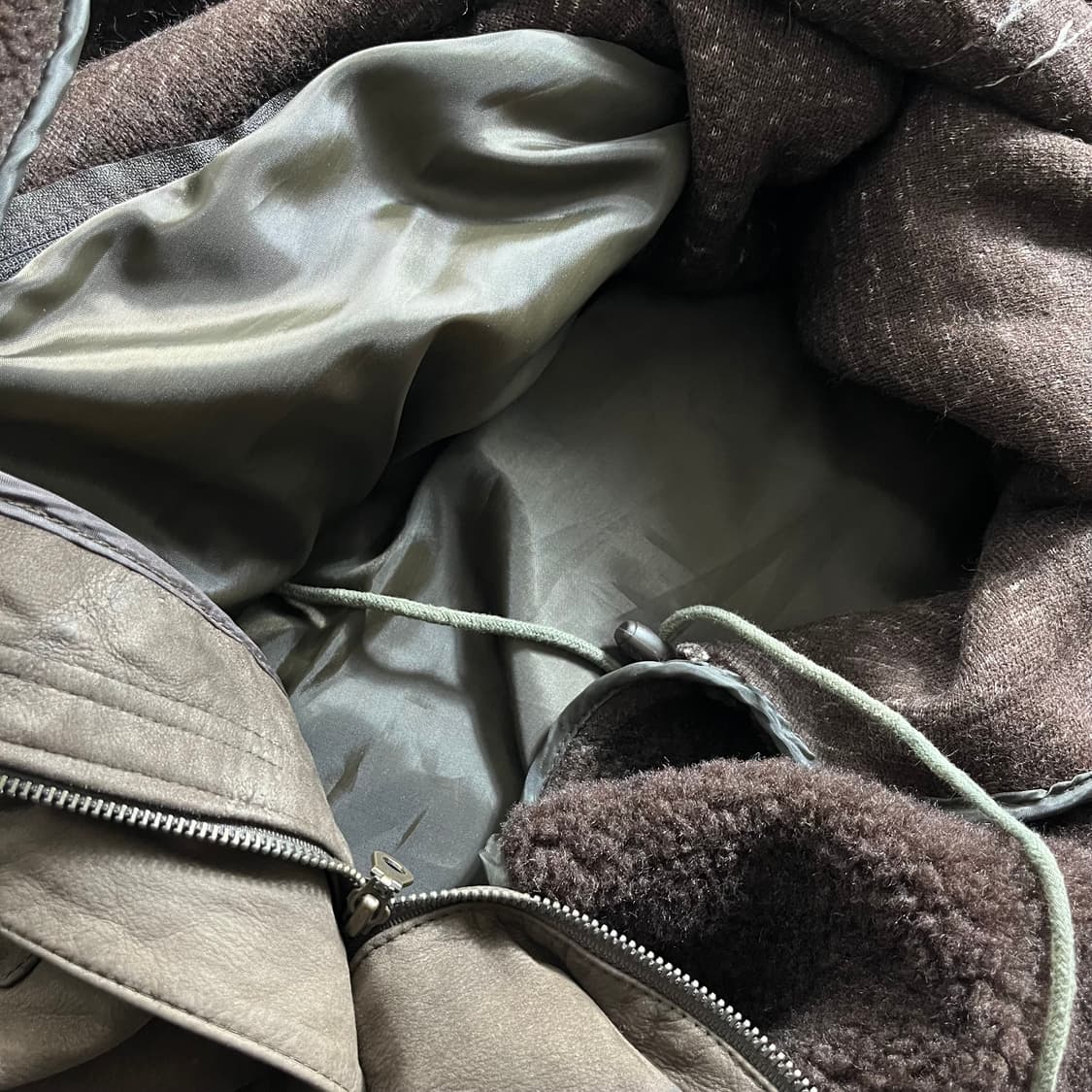 90s Open Road Leather 라이닝 시어링 필드 자켓(L) 상품이미지4