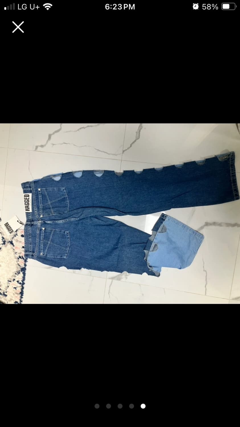 ragged priest 래그드 프리스트 컷아웃 투톤 데님 택달린 새거 상품이미지4