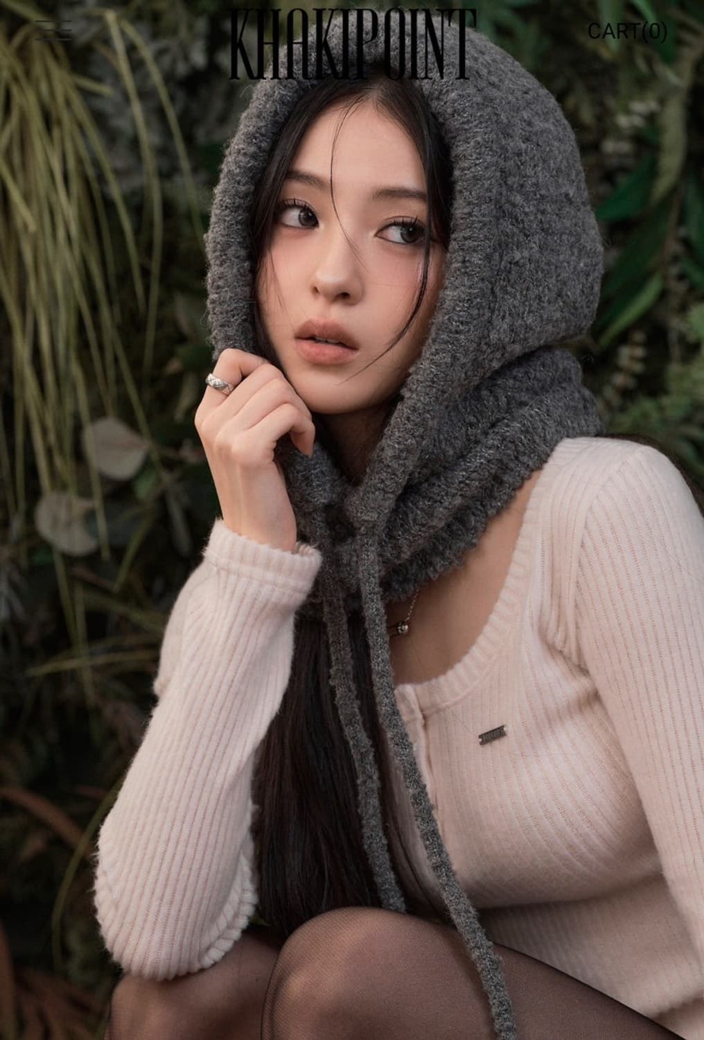 카키포인트 부클 후디드 바라클라바 (그레이) 상품이미지1