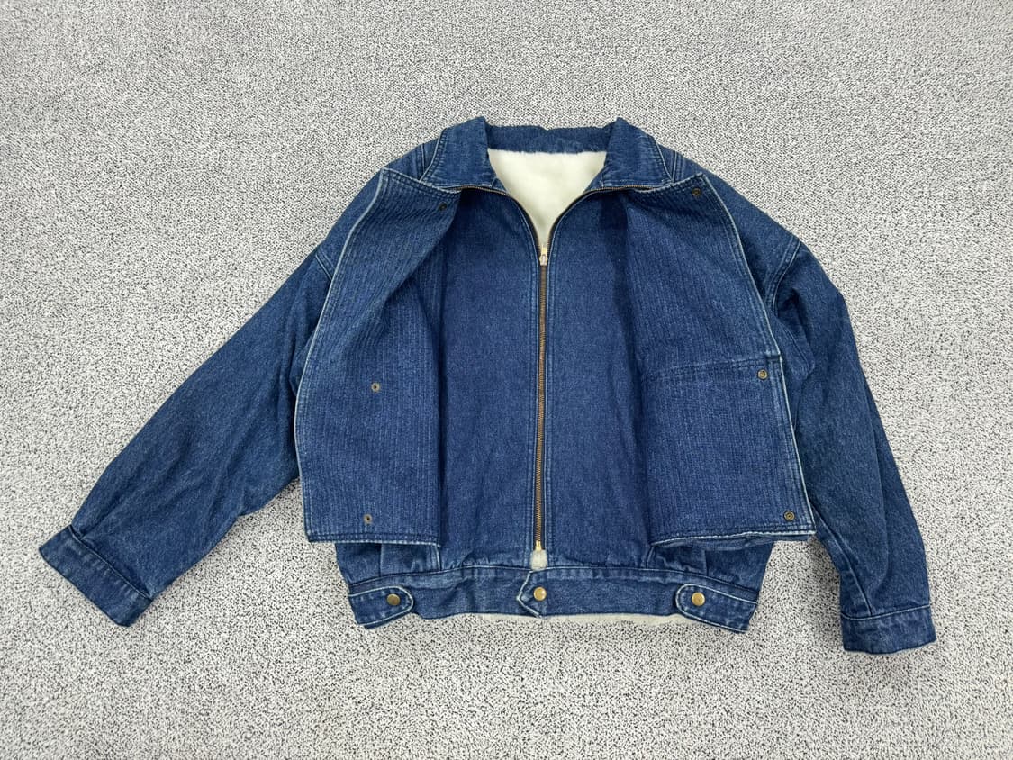 90s 헤비코튼 쉐르파 데님 라이더자켓 상품이미지3