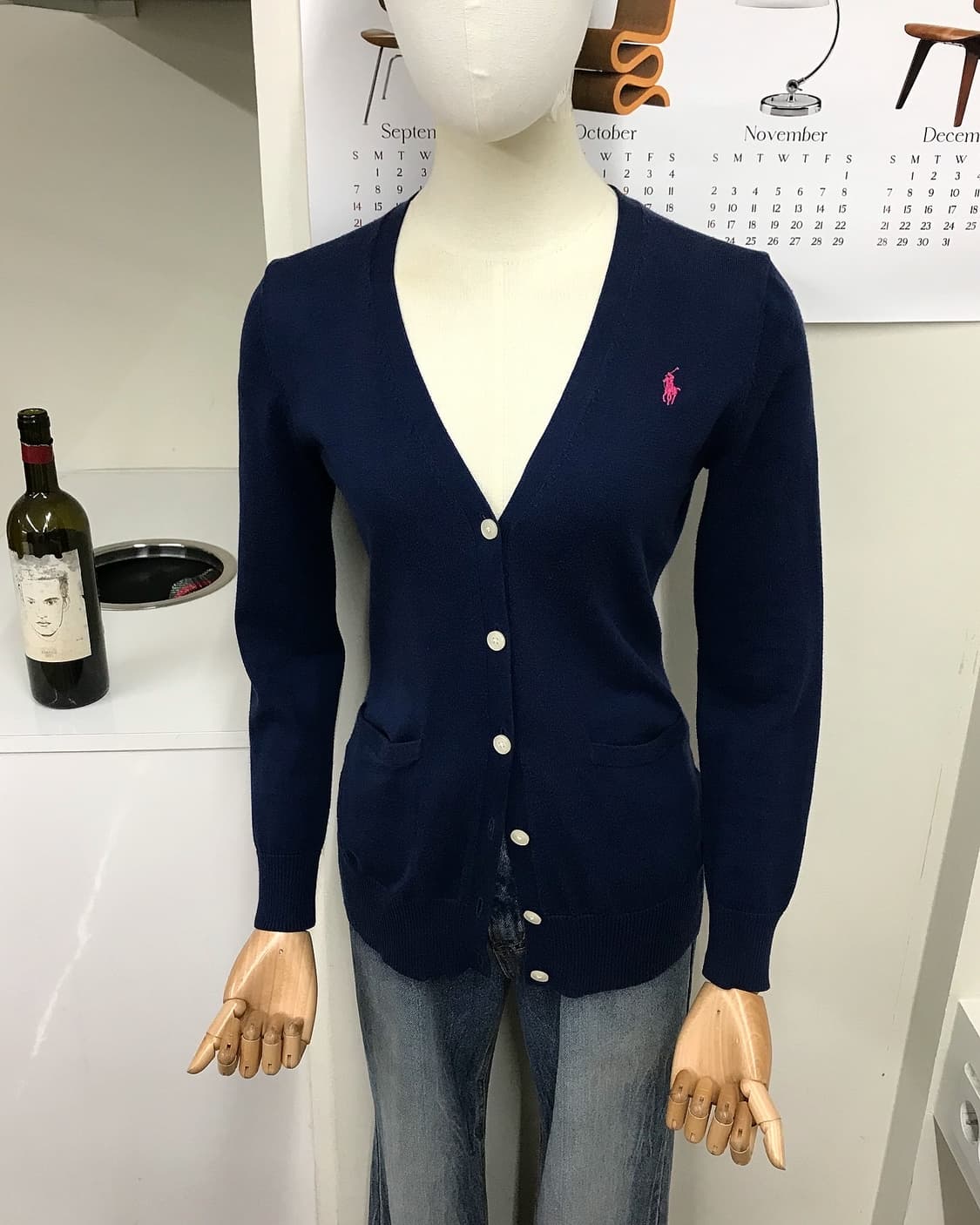 폴로 핑크 포니 네이비 가디건 상품이미지6