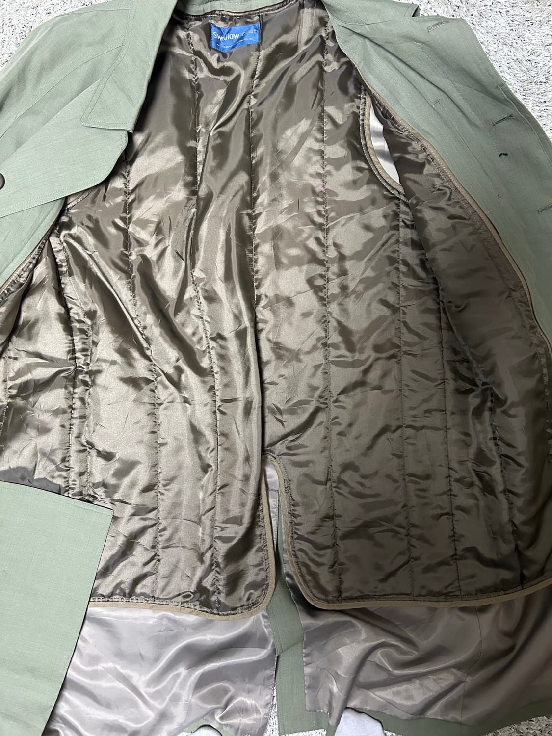 일제 카키색 트랜치코트 사이즈 105~110 상품이미지4