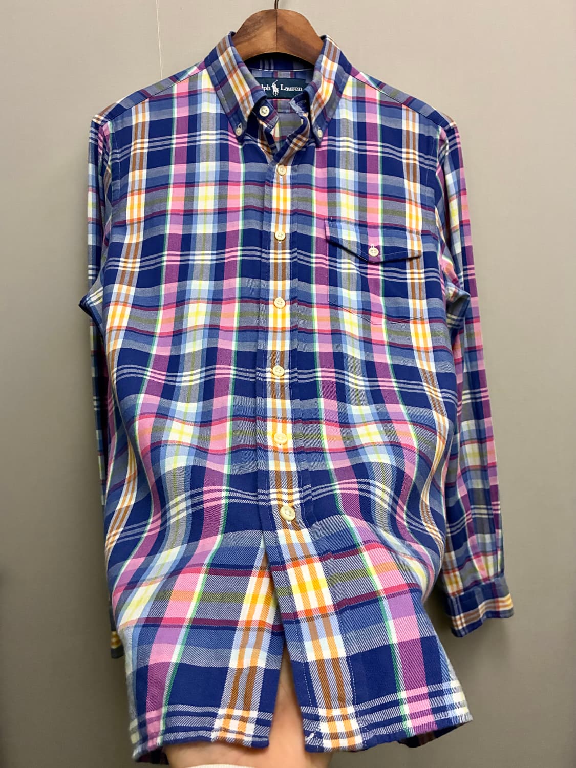 (S/97)POLO 폴로랄프로렌 원포켓 체크 버튼다운 셔츠 폴로셔츠 상품이미지6