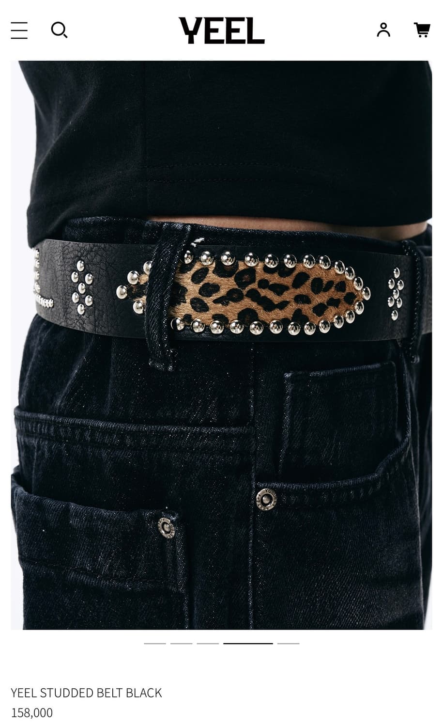 YEEL 큐빅 레오파드 스터드 벨트 LEEY 상품이미지4