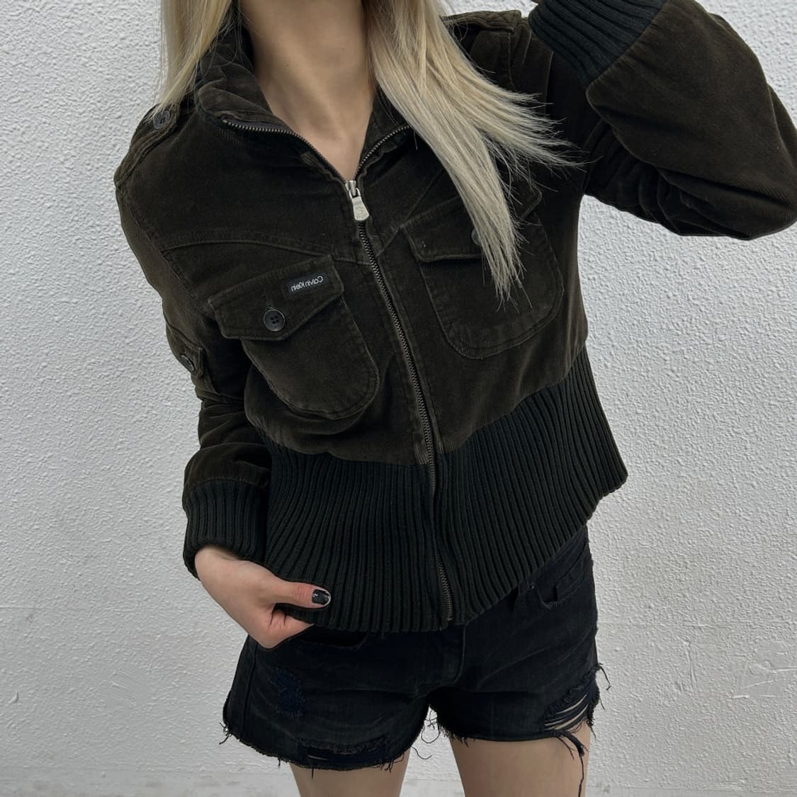 캘빈클라인 y2k 초코맛 코듀로이 자켓 S 상품이미지1