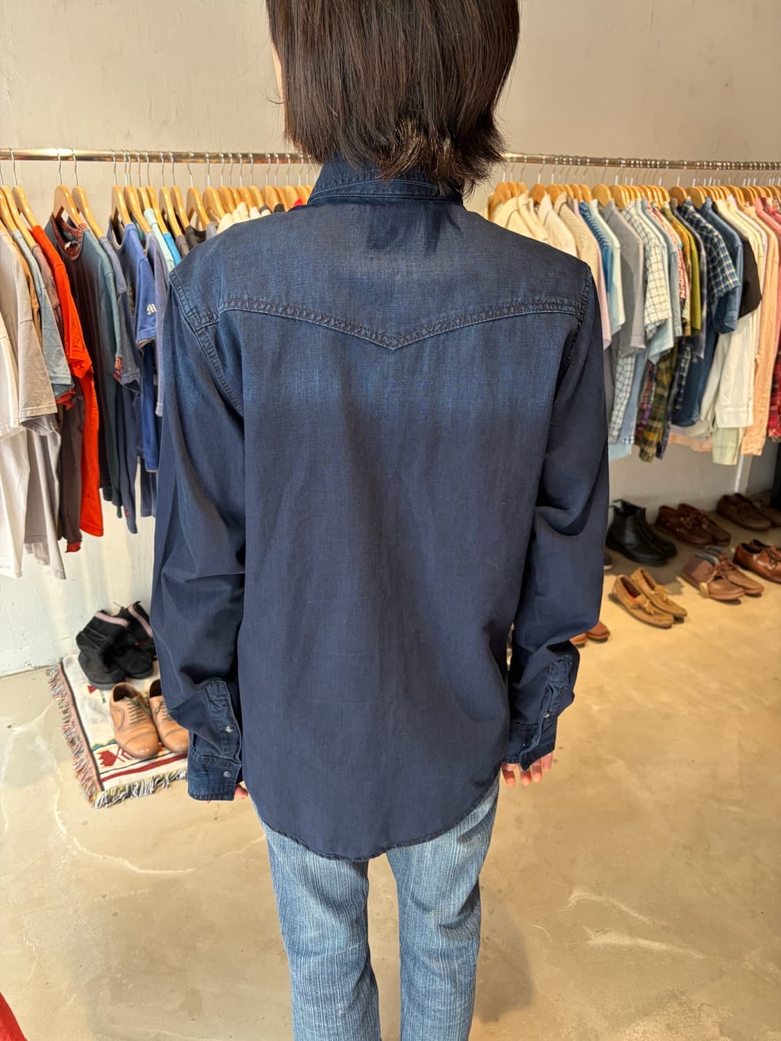 ZARA MAN 데님 컬렉션 체크 남방 M 상품이미지7