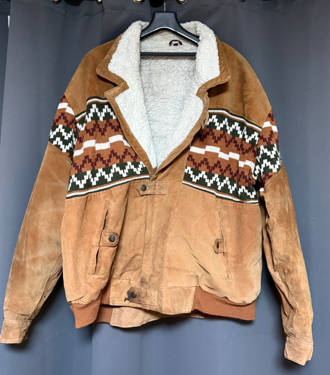 나바호 리얼레더 쉐르파 봄버자켓 상품이미지1