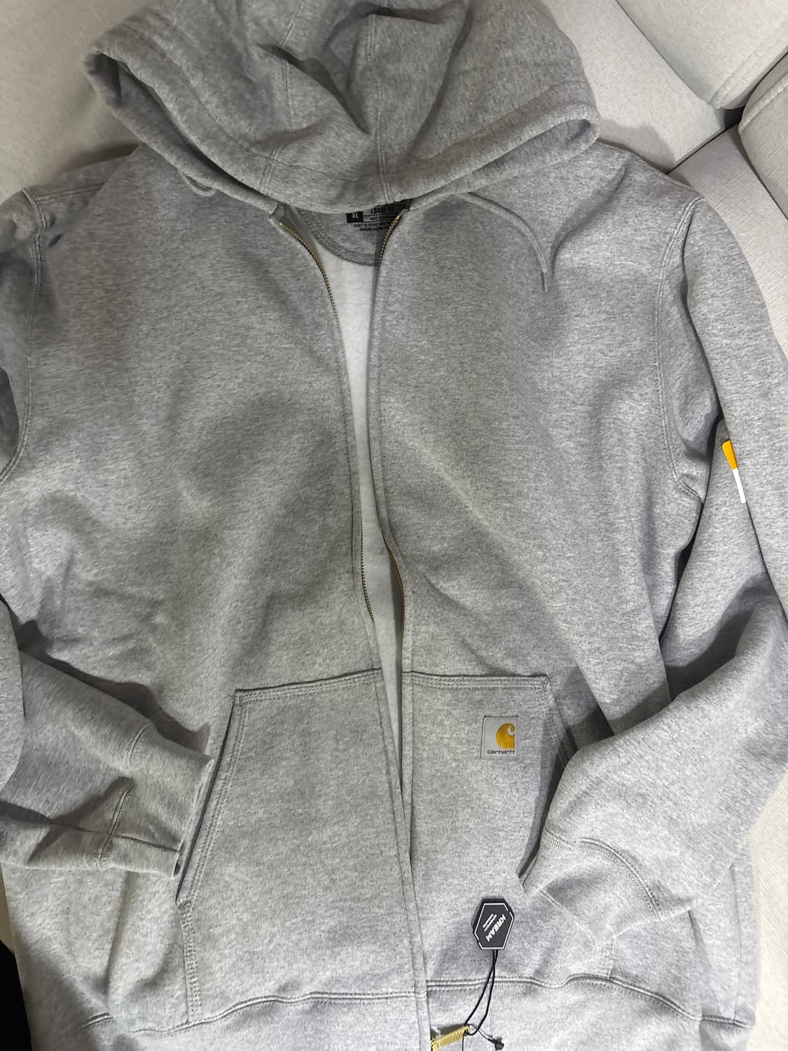 칼하트 루즈 핏 미드웨이트 풀 집 스웨트셔츠 헤더 그레이 상품이미지1