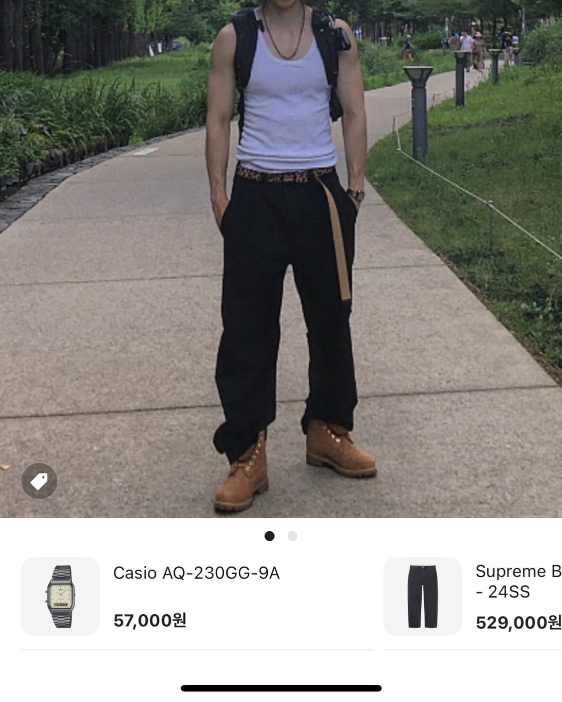 32 슈프림 배기진 블랙 24FW 공홈판 상품이미지8