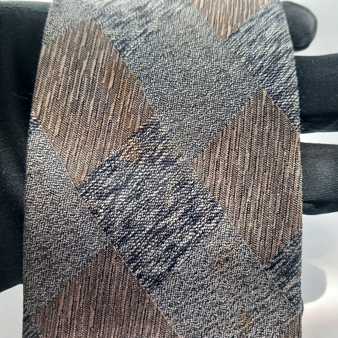 이세이미야케 실크 그레이 체크 패턴 넥타이 8.7cm B등급 A17960 상품이미지5