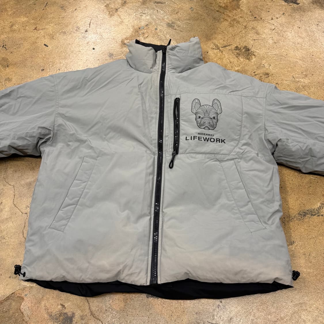 [정품/M] 라이프워크 블랙 그레이 양면 패딩 점퍼 b19 상품이미지4