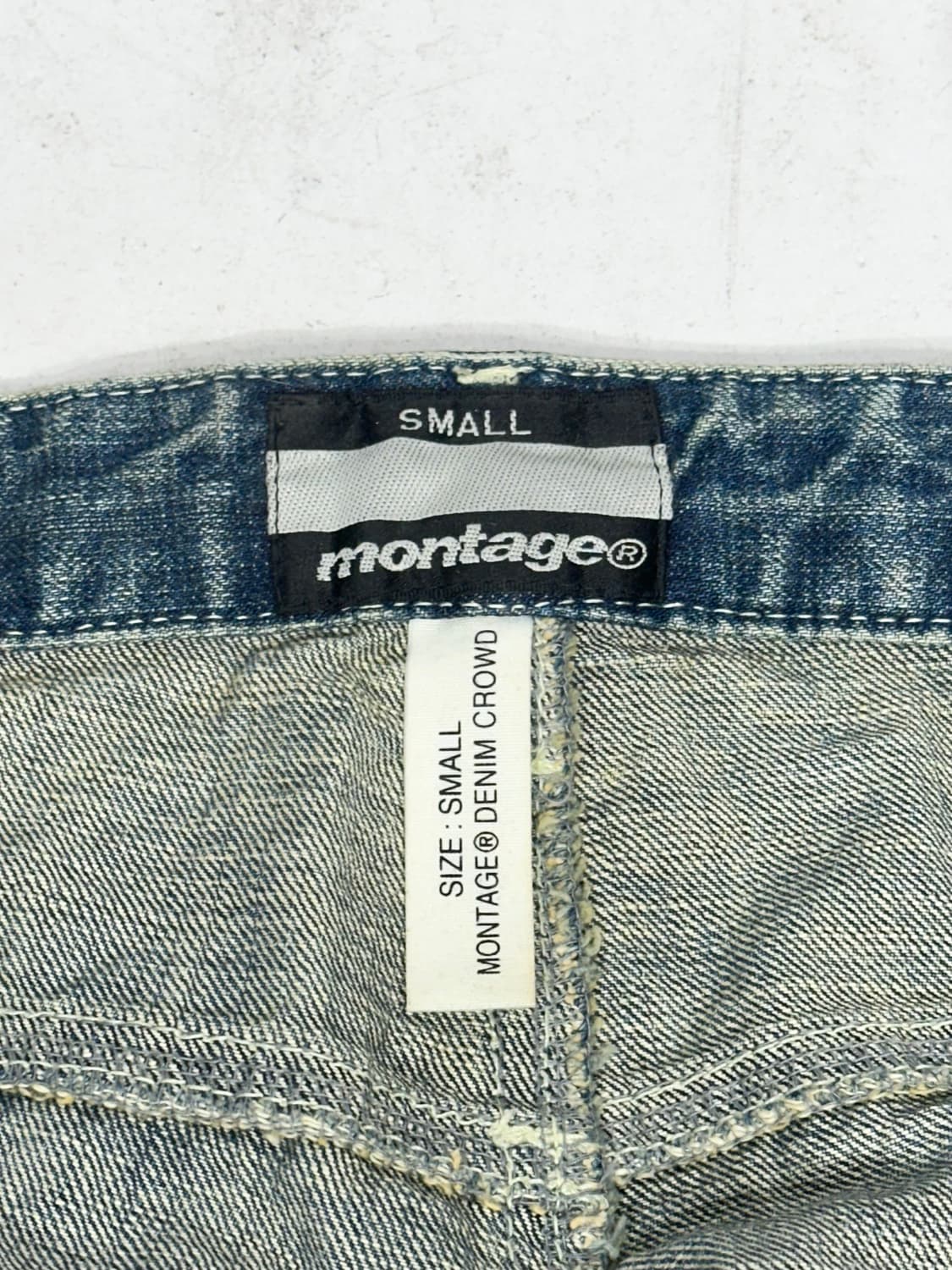 90s 몽타주 힙합 패션 일본 우라하계 빈티지 워싱 데님 새깅 청바지 상품이미지7