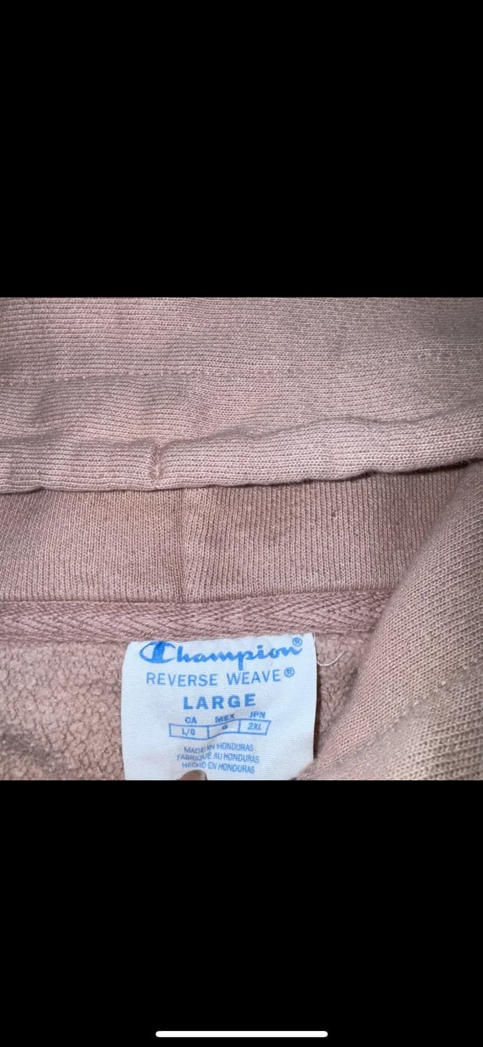 투티/0069 챔피온 리버스 위브 연핑크색 기모 후드집업 상품이미지4