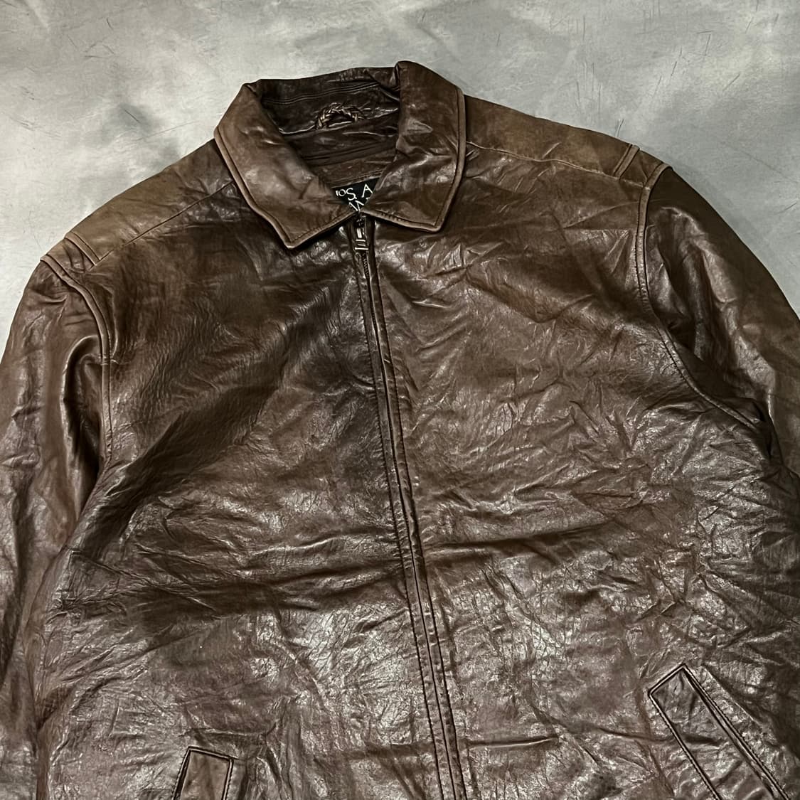  조스에이뱅크 레더 카라 자켓 y15014 상품이미지3