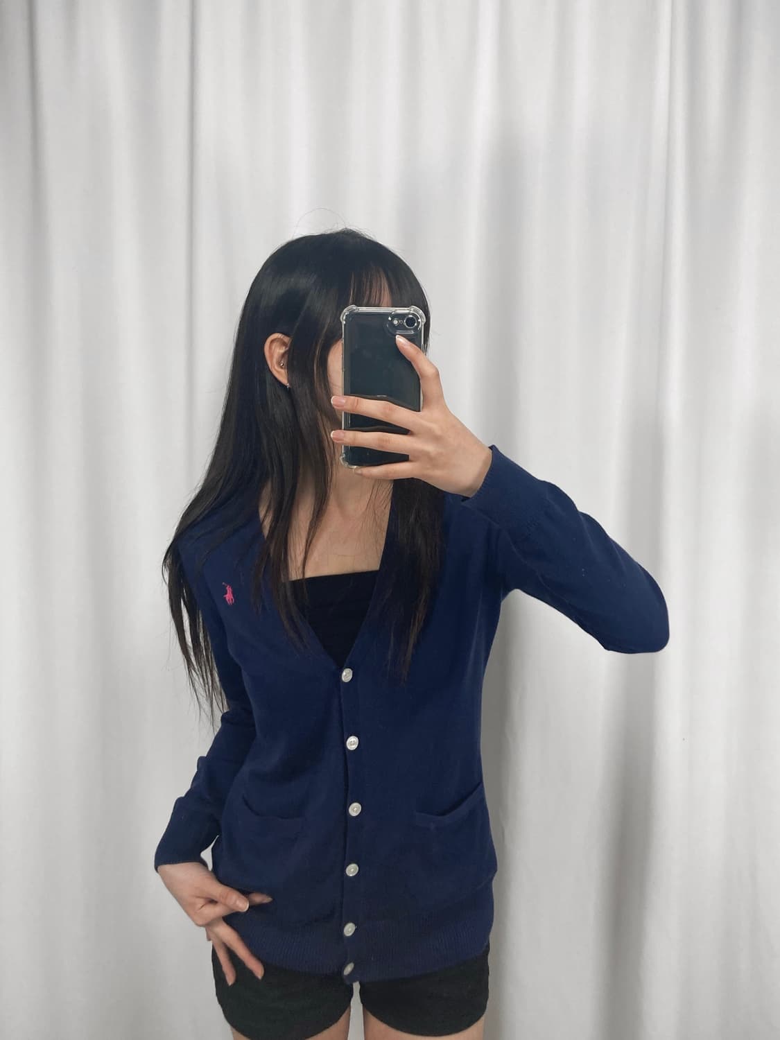폴로 네이비 브이넥 가디건 상품이미지2