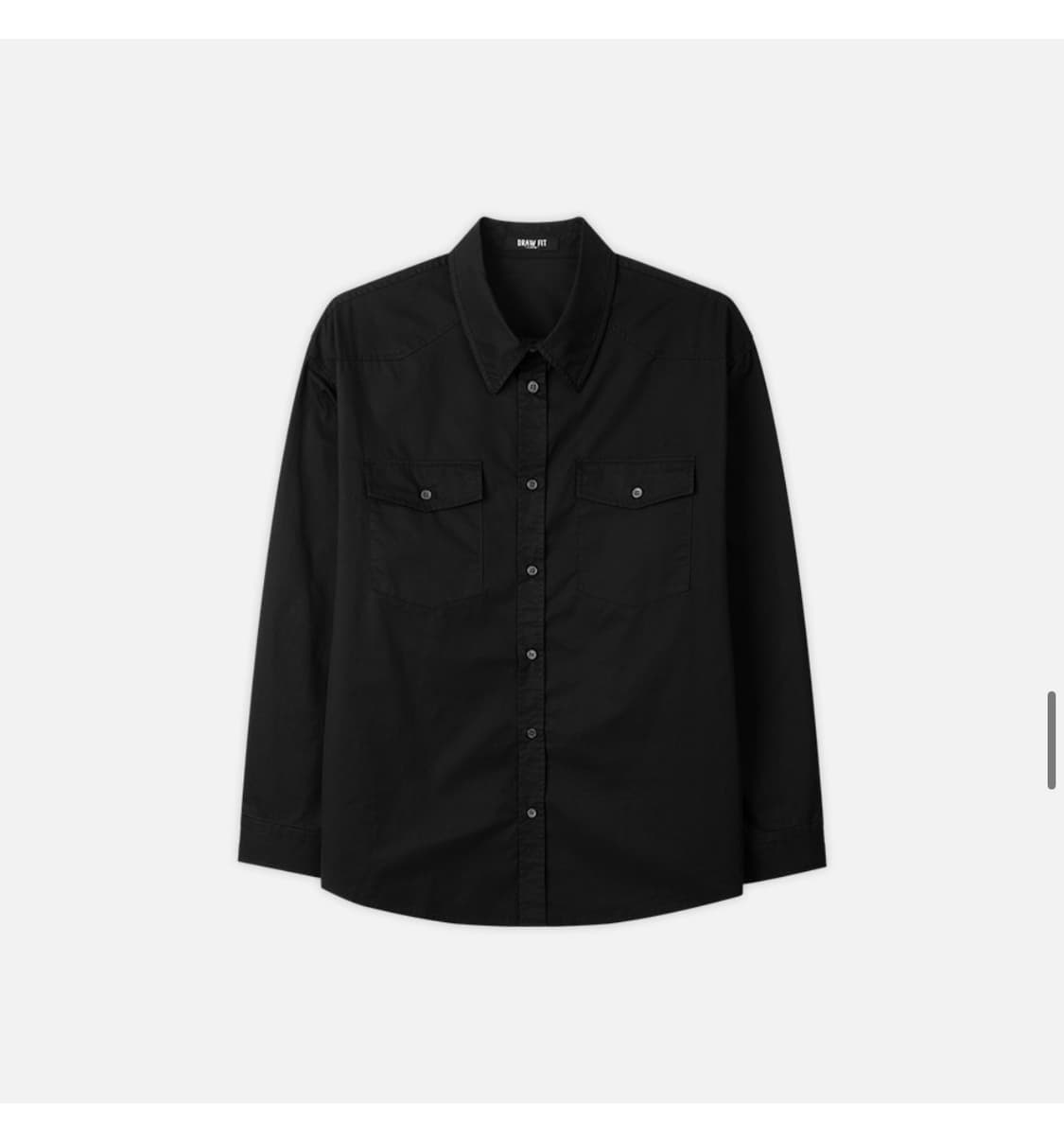 (L) 드로우핏 워시드 코튼 웨스턴 셔츠 [BLACK] 판매 상품이미지7