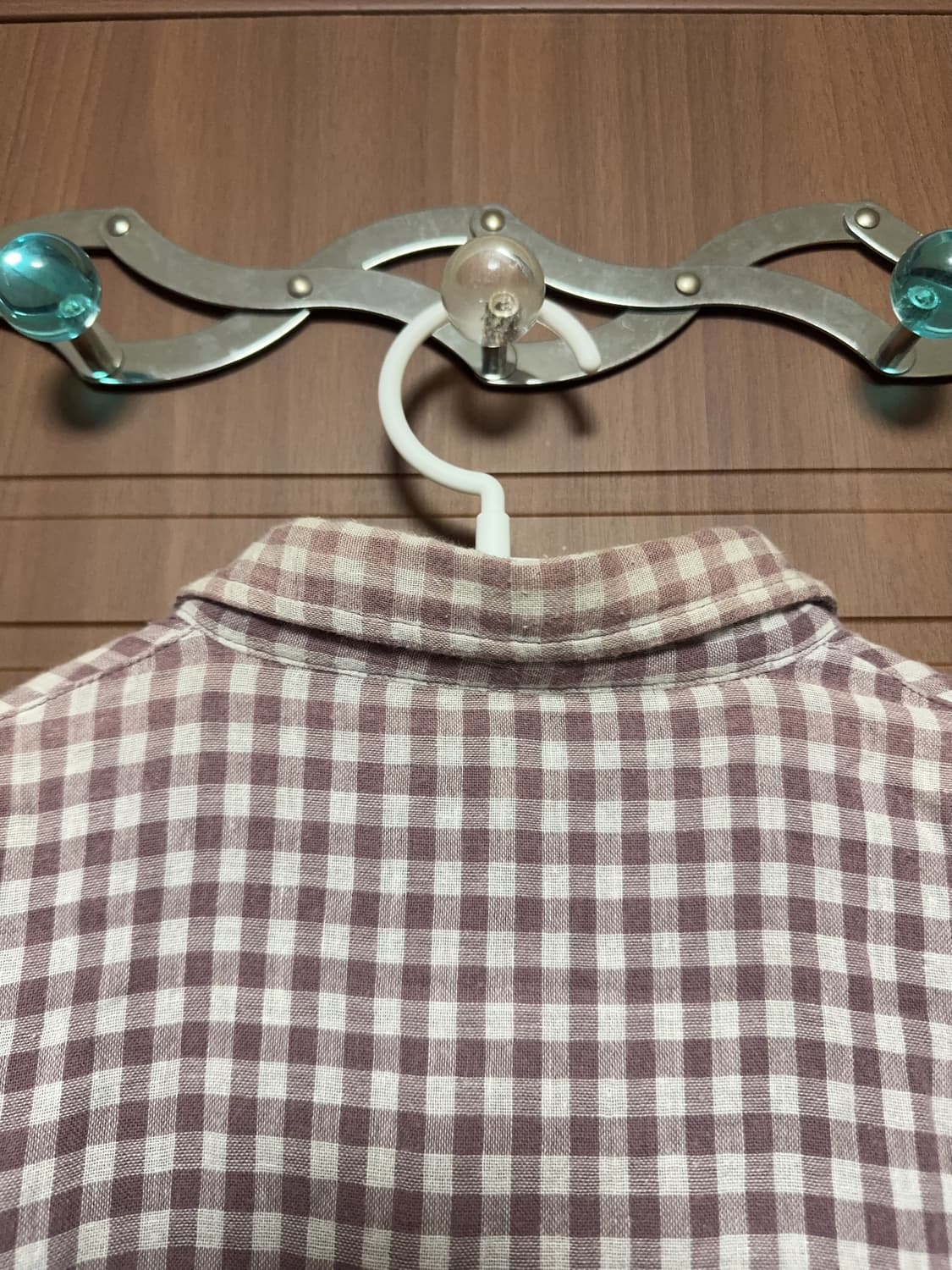 모리걸 하구미 빈티지 깅엄체크 허리 스트링 셔츠 블라우스 상품이미지3