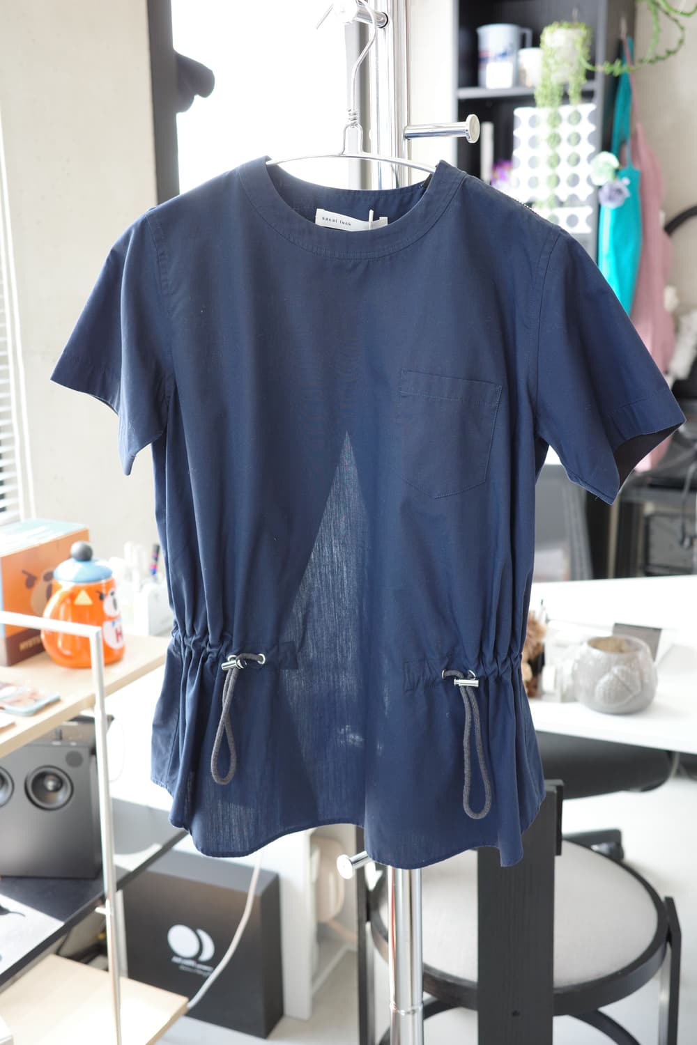사카이 럭 15aw 드로우 스트링 백 오픈 블라우스 상품이미지2