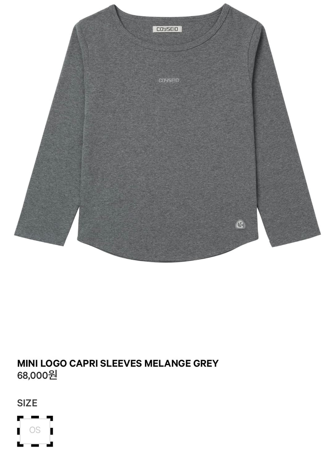 MINI LOGO CAPRI SLEEVES MELANGE GREY 상품이미지1
