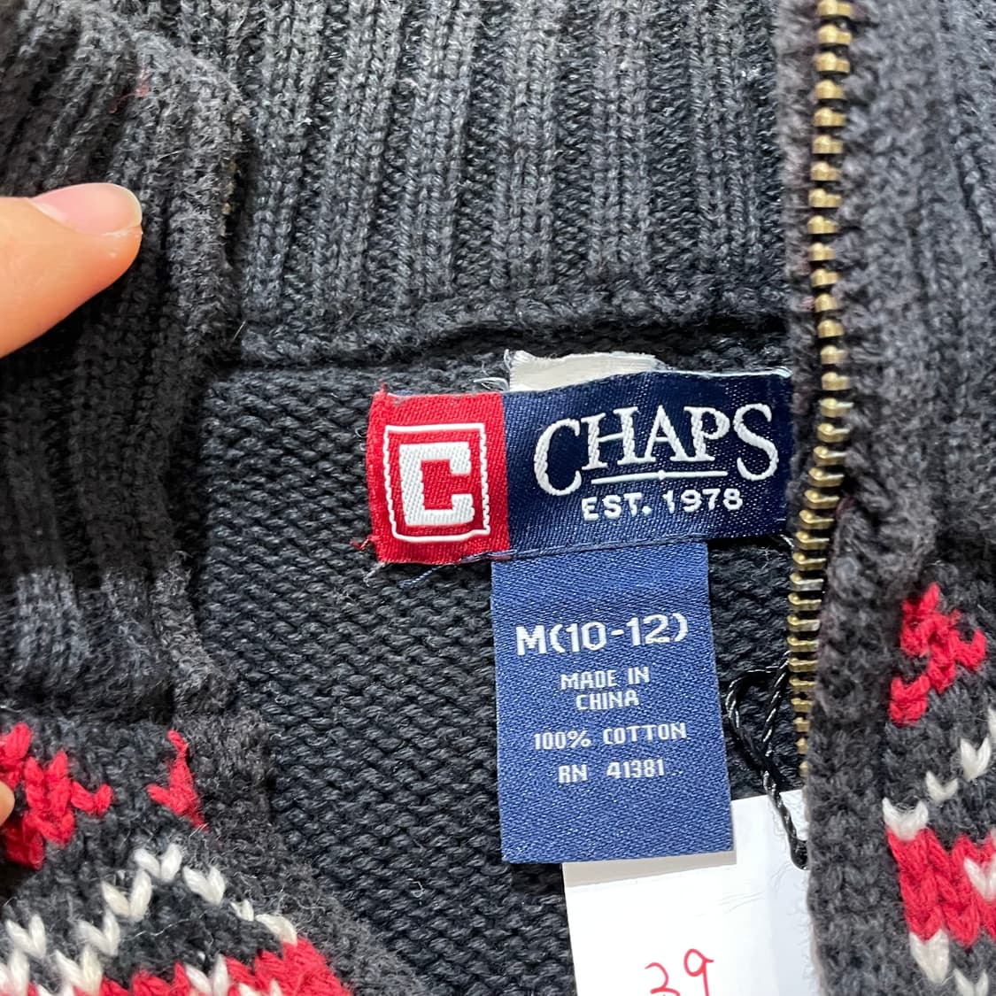 (M) CHAPS 챕스 반집업 니트 상품이미지7