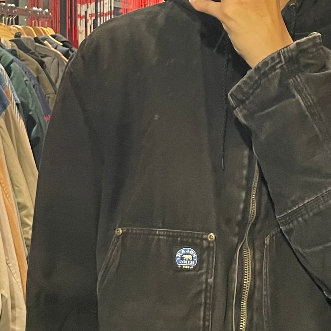 [IM] Vtg 블랙 워싱 후드 워크자켓 상품이미지5