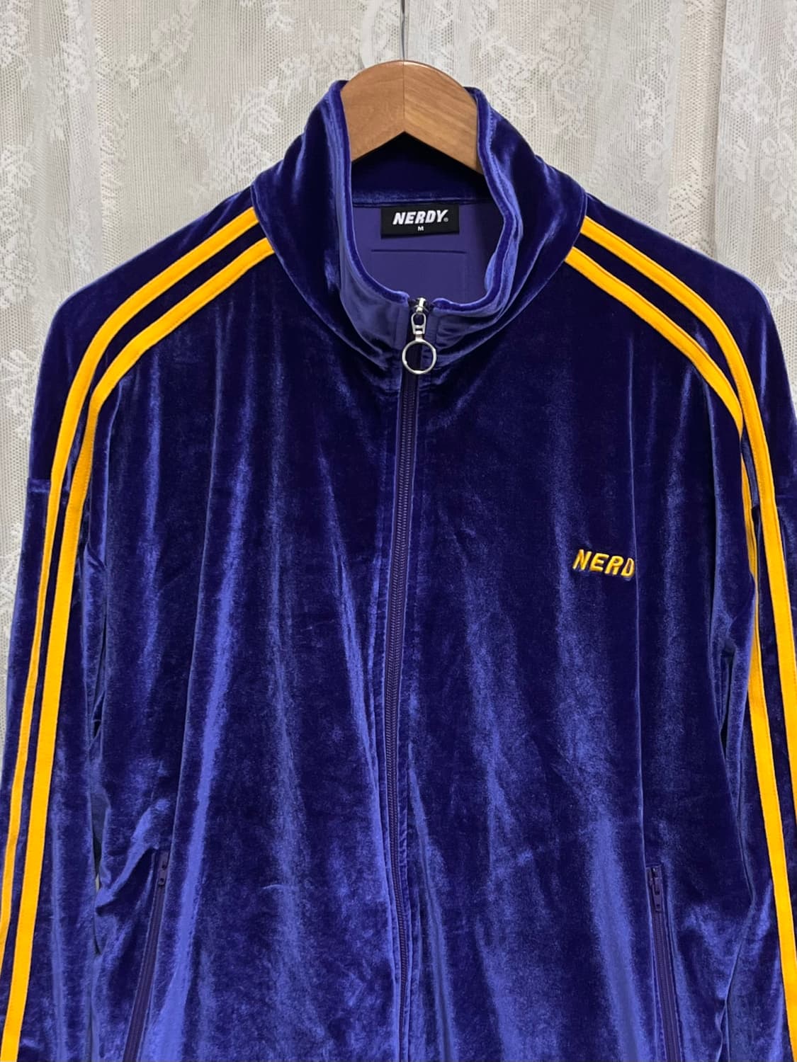 M) 널디 벨벳 트랙탑 져지 퍼플 상품이미지3