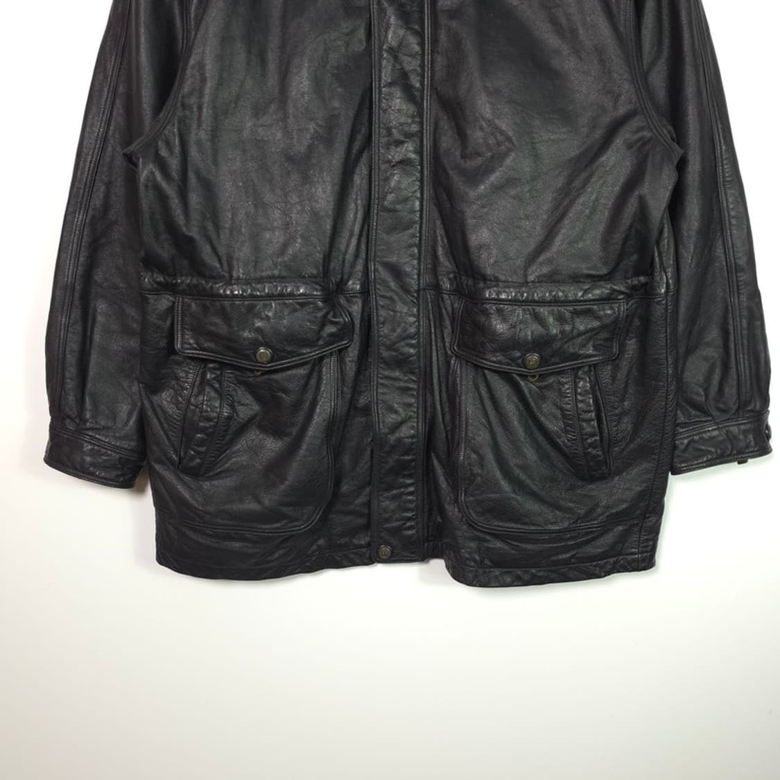 90s 빈티지 아카이브 그런지 무드 레더 필드 자켓 2XL 상품이미지4