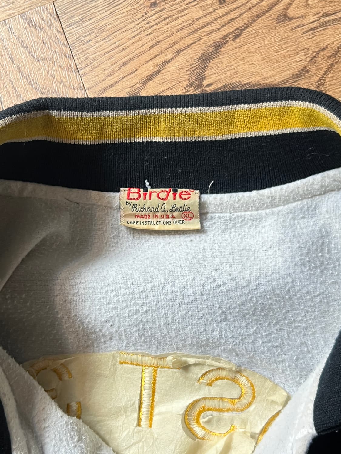 [XL]80's Made in USA POST 340 블랙 바시티 자켓 상품이미지2