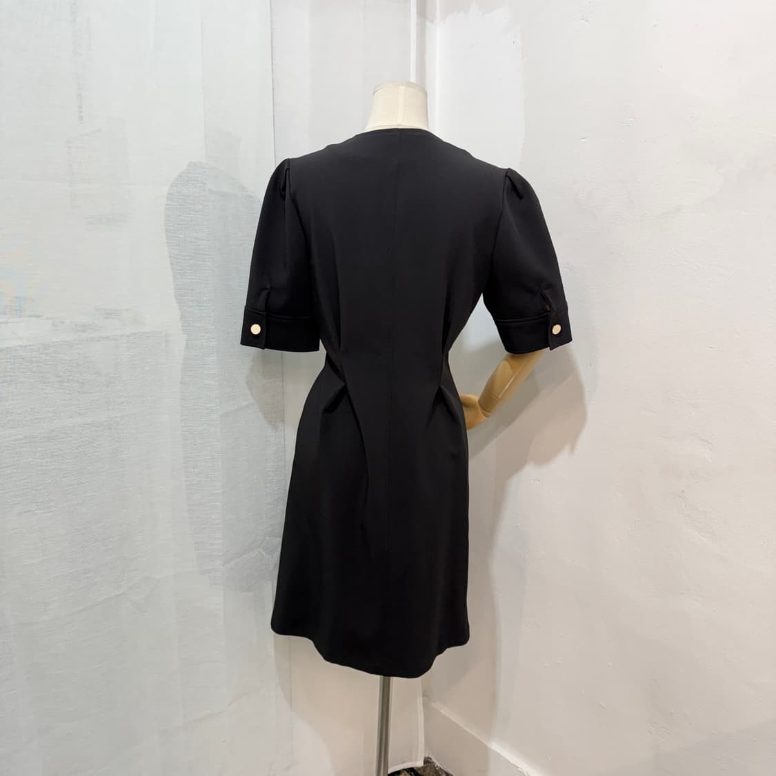 룩캐스트 반팔 블랙미디원피스 블랙원피스 하객원피스 블랙드레스 3545 상품이미지5