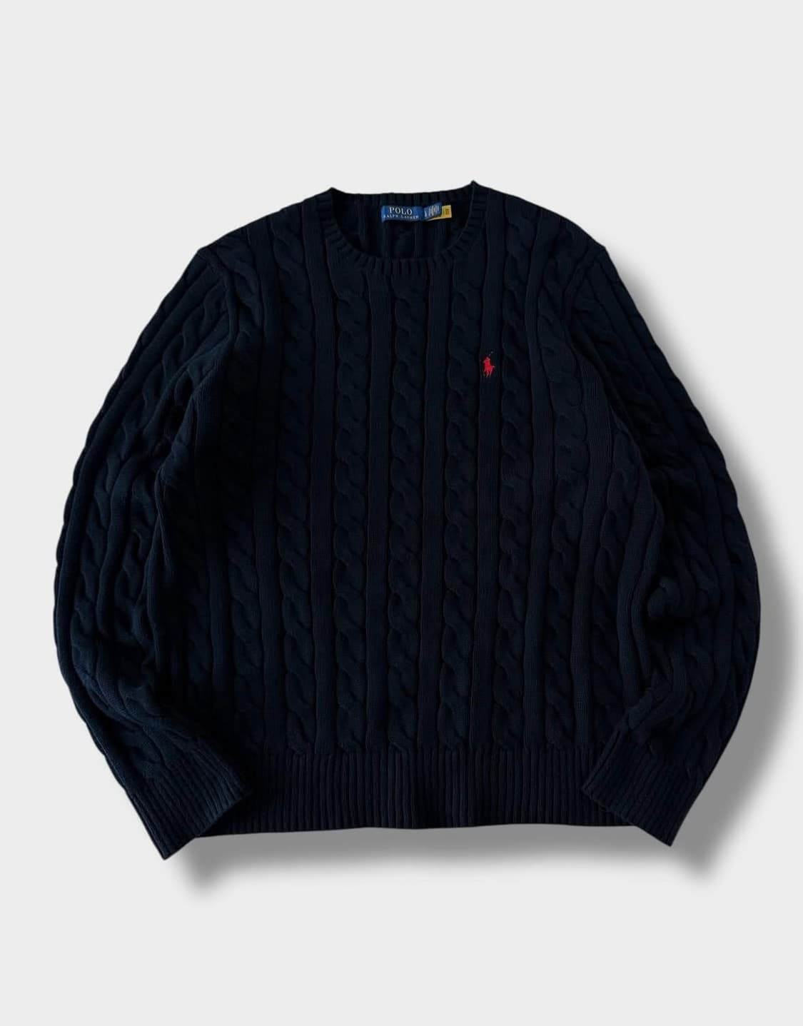 폴로 랄프로렌 네이비 케이블 니트 (QR) 상품이미지1