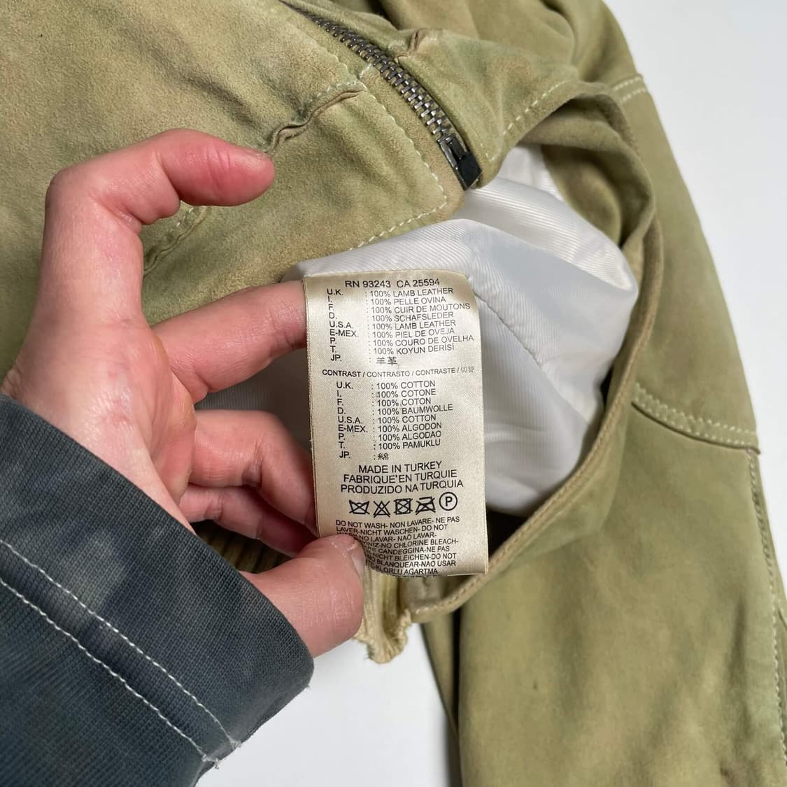 Diesel 양가죽 스웨이드&립 레이어드 자켓 상품이미지9