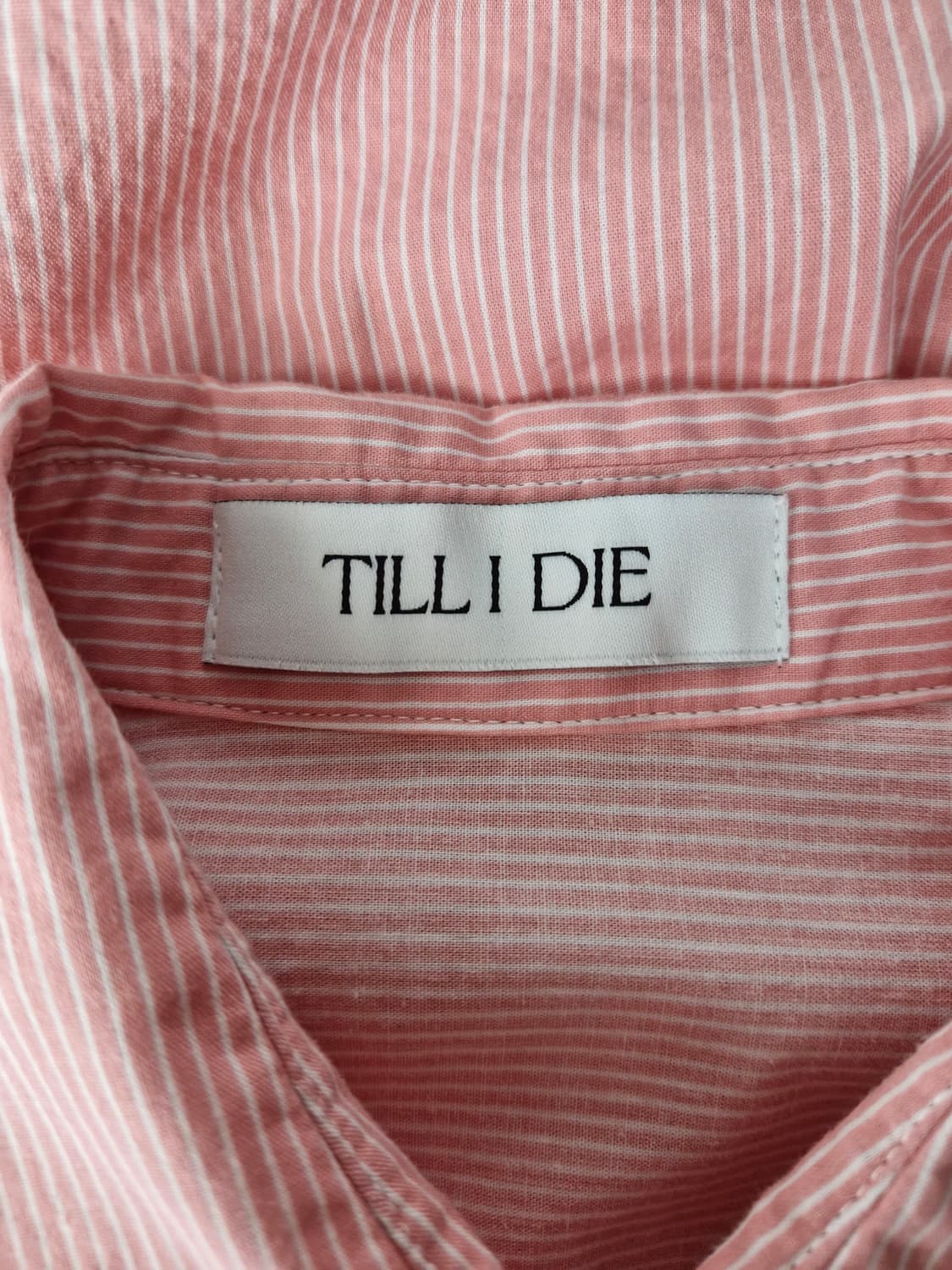 TILLIDIE 틸아이다이 TD로고 스트라이프 셔츠 핑크 상품이미지8