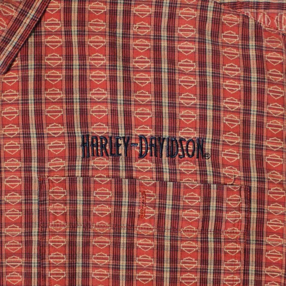 Harley-Davidson 할리 데이비슨 빈티지 체크 반팔셔츠 상품이미지3
