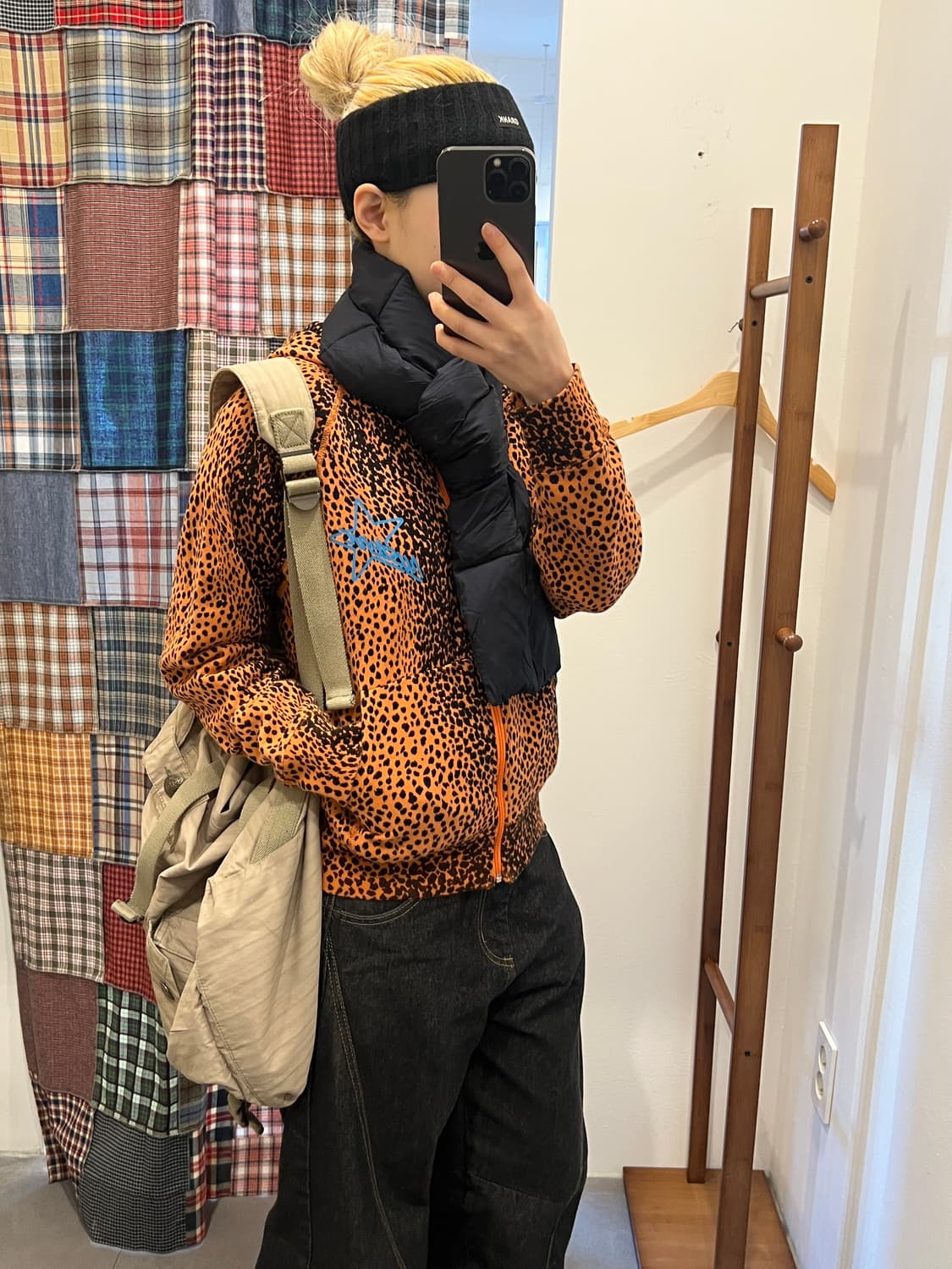 히스테릭글래머 오렌지 호피 스타 후드집업 상품이미지6