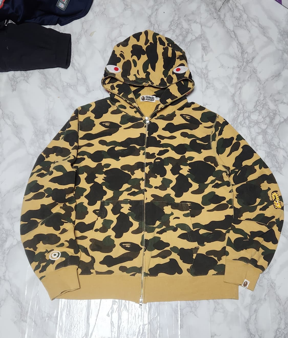 XXL 베이프 샤크 카모 황계 후드집업 자켓 상품이미지6