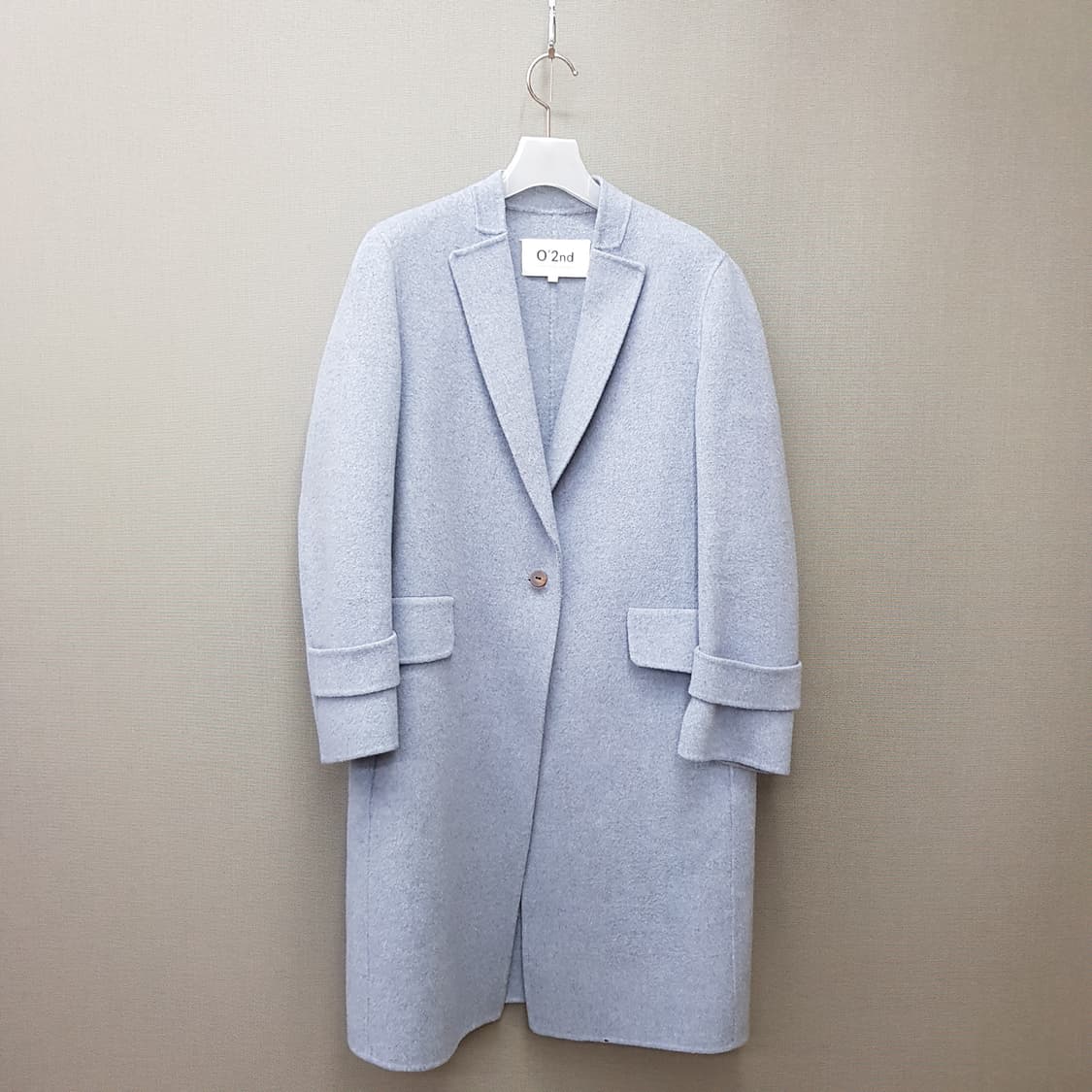 오즈세컨 싱글 버튼 캐시미어 울 코트 55사이즈 상품이미지1