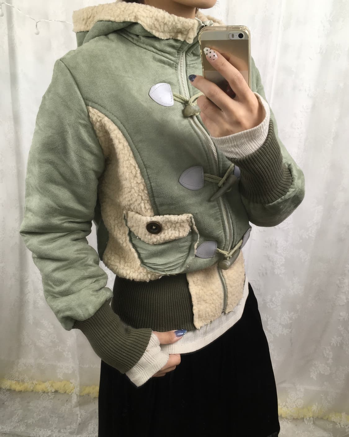 Sherpa Mix Duffle Crop Jacket 상품이미지9