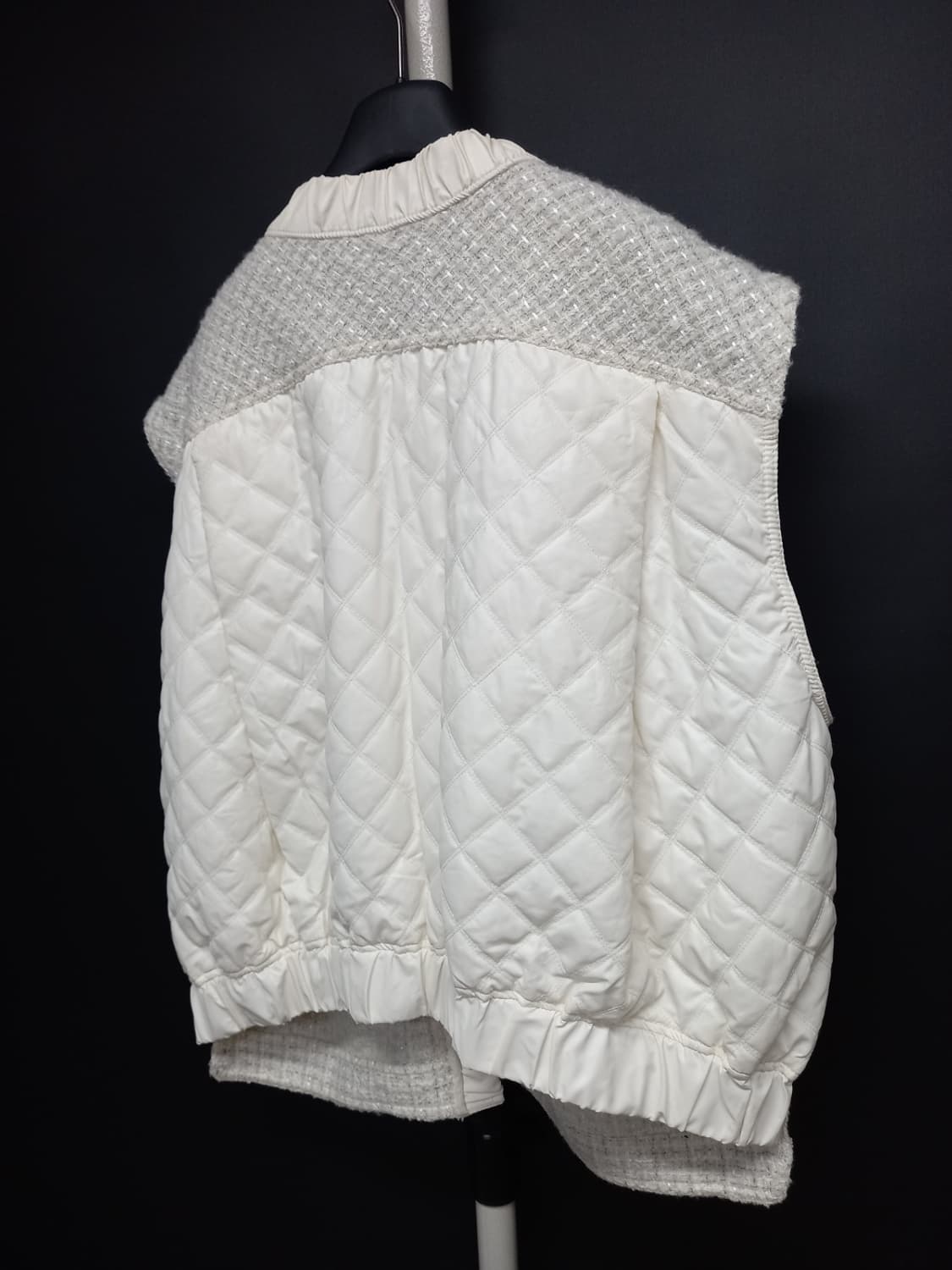 시스템 춘추동 트위드 인조가죽 베스트 82 55-77 상품이미지5