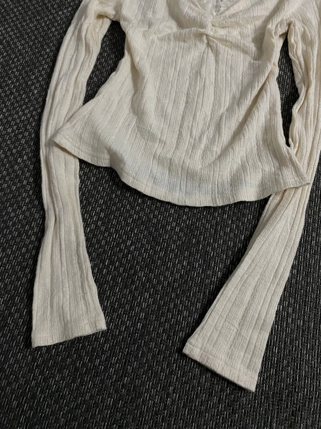 Lace Detail White Crop Slim Fit Sleeve 상품이미지6