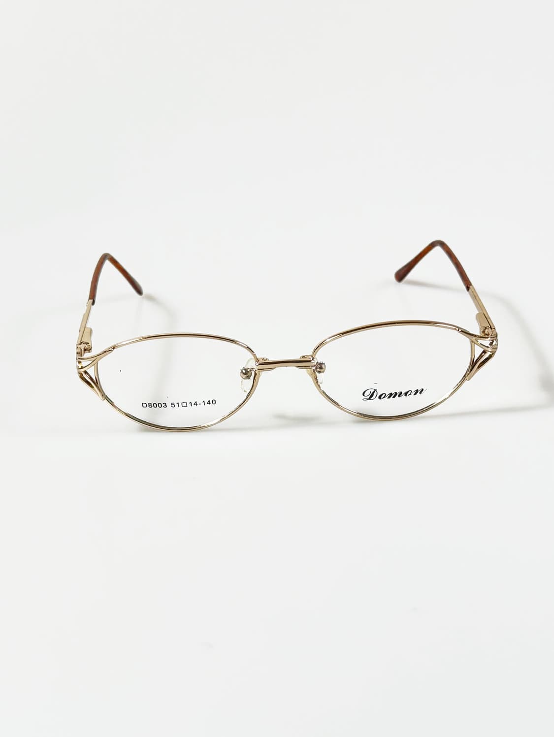 90s DOMON 골드 슬림 오벌 메탈 프레임 빈티지 안경 상품이미지1