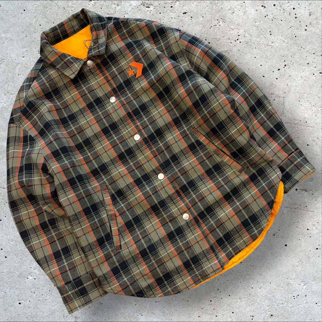 [M] 컨버스 리버시블 퀼팅 자켓 옐로우 체크 C436 상품이미지2