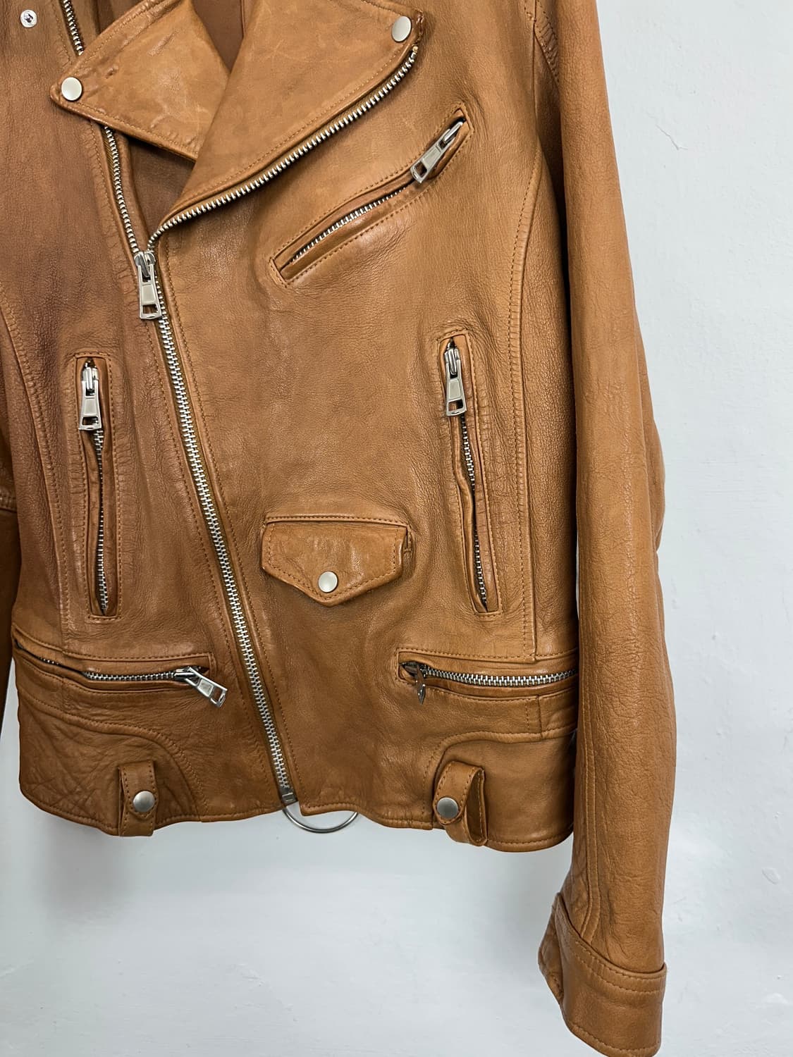 Multi-Zip Detail Lambskin Leather Jacket 상품이미지4