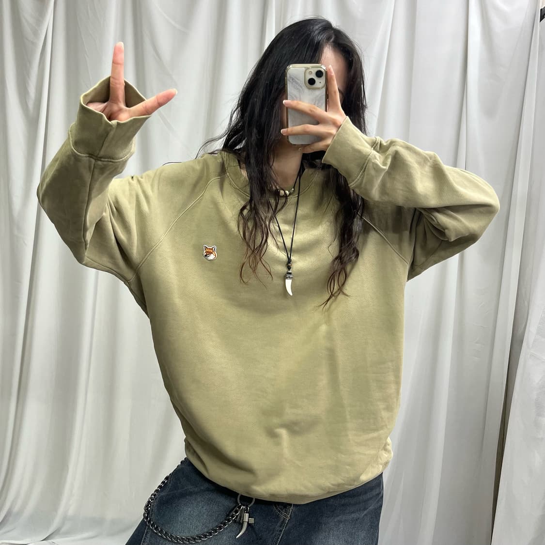 Maison Kistune khaki mtm 상품이미지2