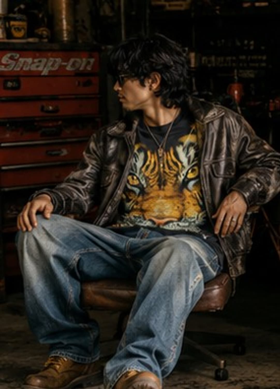 High Definition Black Tiger Graphic Tee 상품이미지3