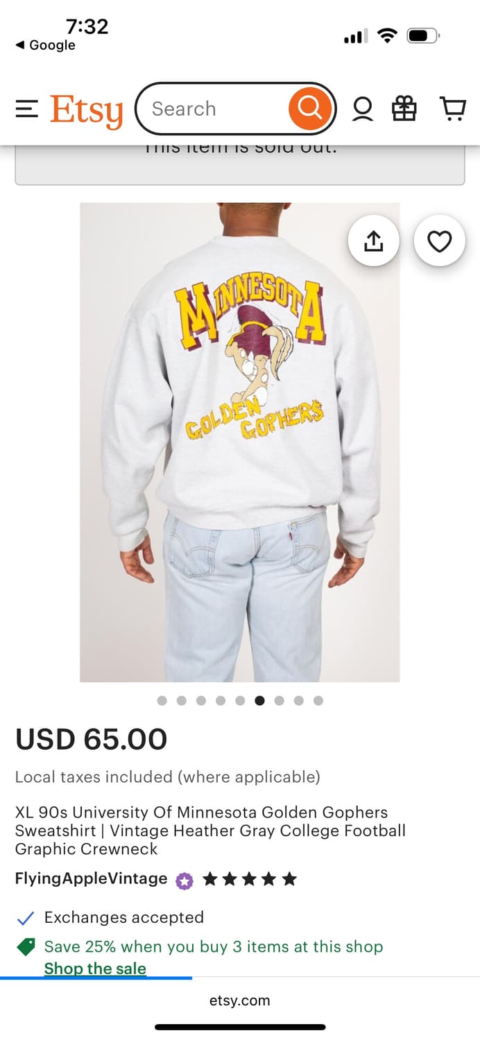 90s FOTL 고퍼스 빈티지 스웻셔츠 XL~XXL 상품이미지10