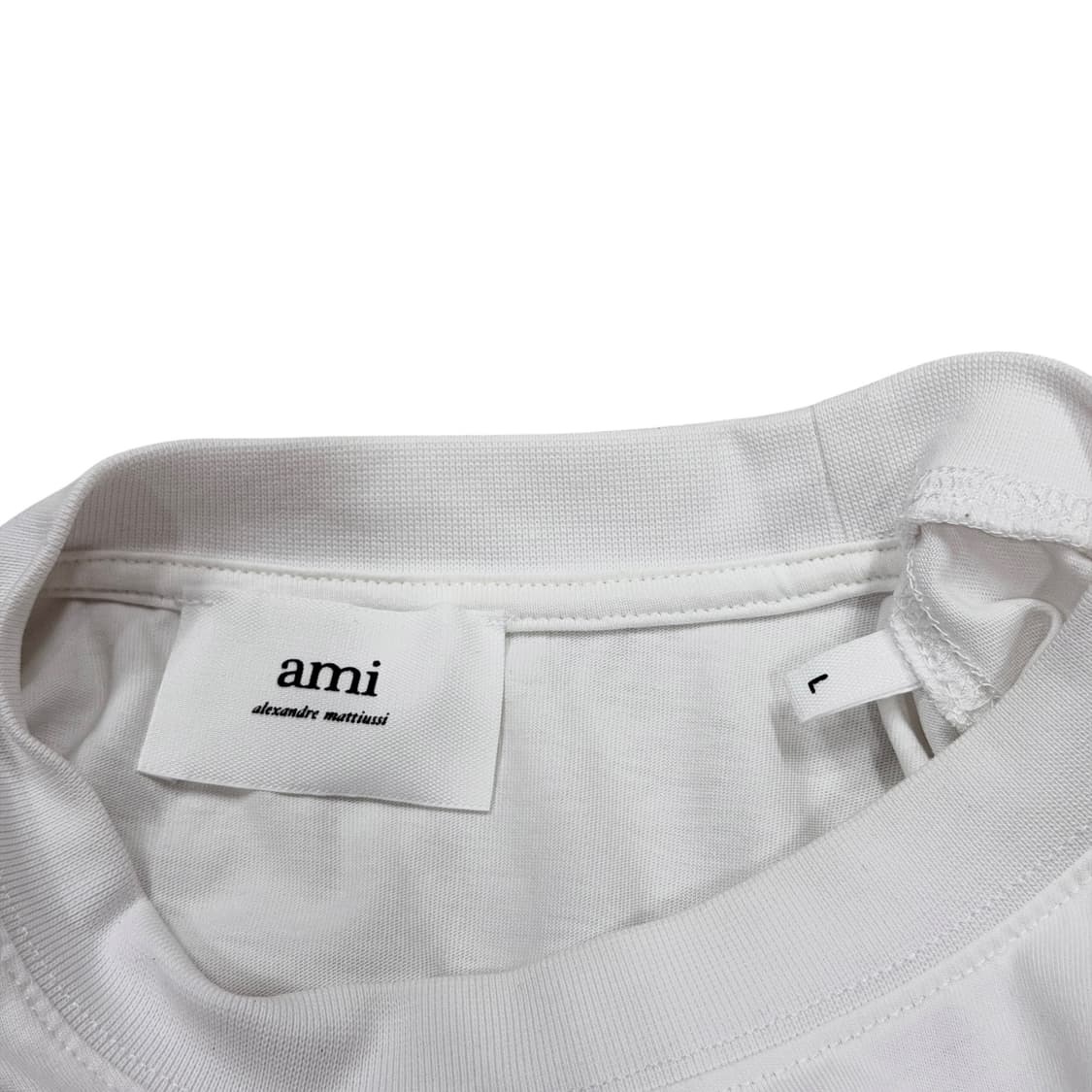 AMI 아미 스몰 하트 로고 반팔티 화이트 L 상품이미지4