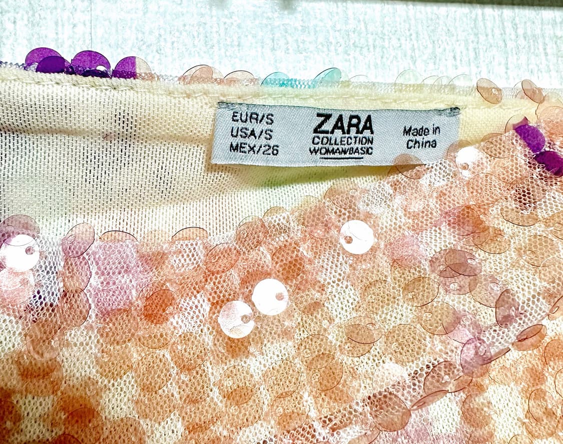 자라 파스텔 시퀸 미디 스커트 S 상품이미지4